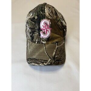 Seattle Mariners New Era 9Twenty Green Camo Pink Logo Hat Cap Strapback Women’s